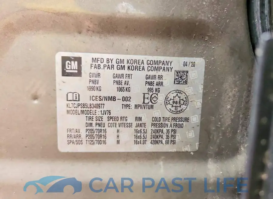 KL7CJPSB5LB340977# 13