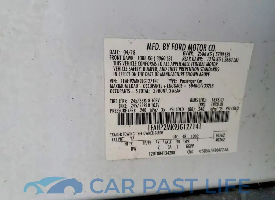 1FAHP2MK9JG127141# 12