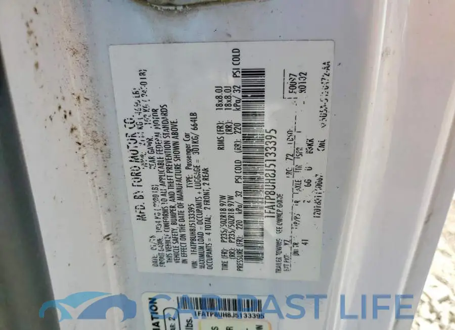 1FATP8UH8J5133395# 12