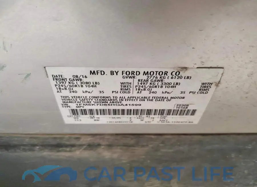 1FM5K7D85HGA41599# 13