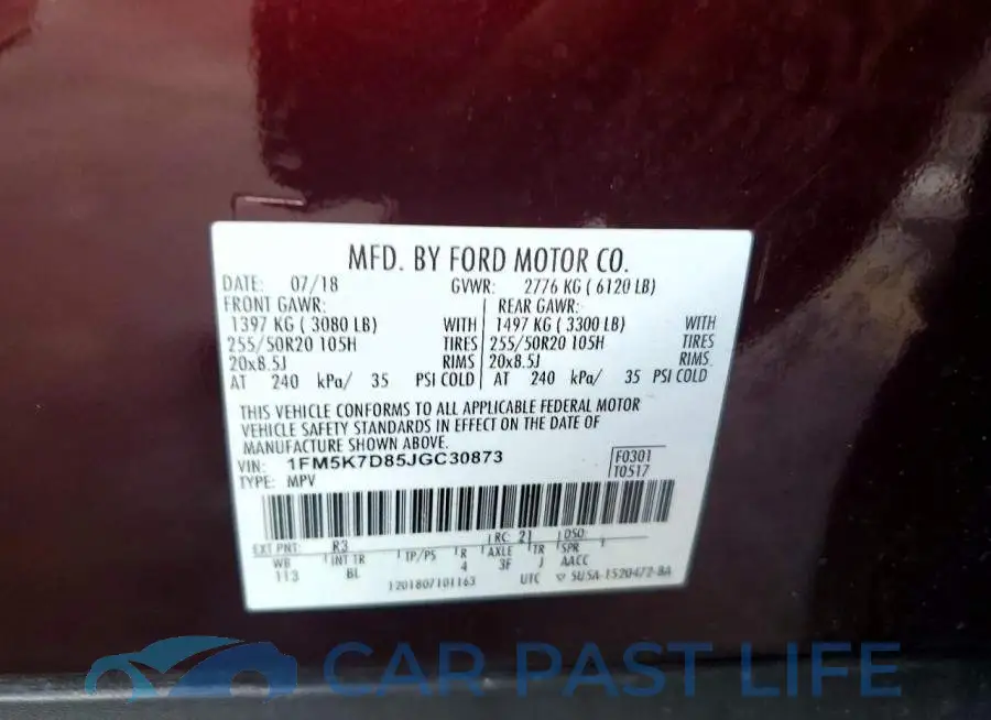 1FM5K7D85JGC30873# 13