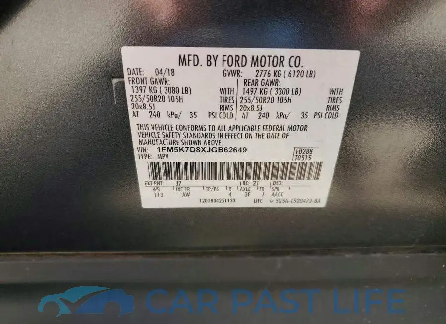 1FM5K7D8XJGB62649# 13