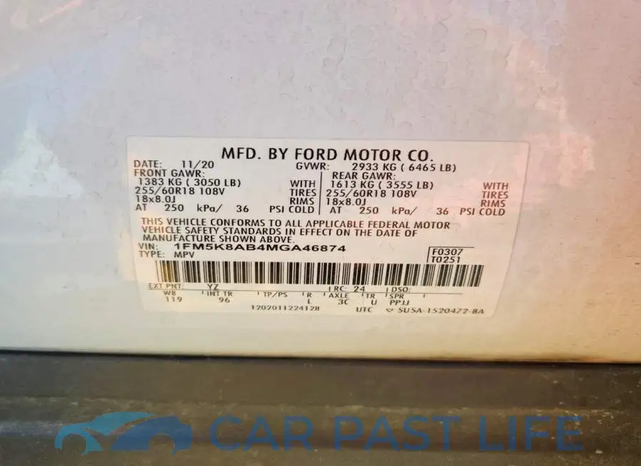 1FM5K8AB4MGA46874# 13