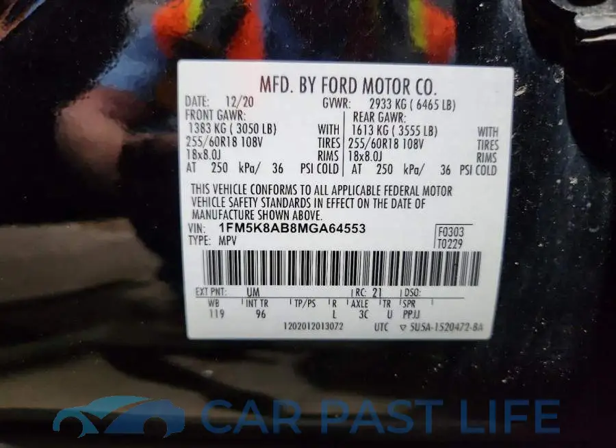 1FM5K8AB8MGA64553# 12