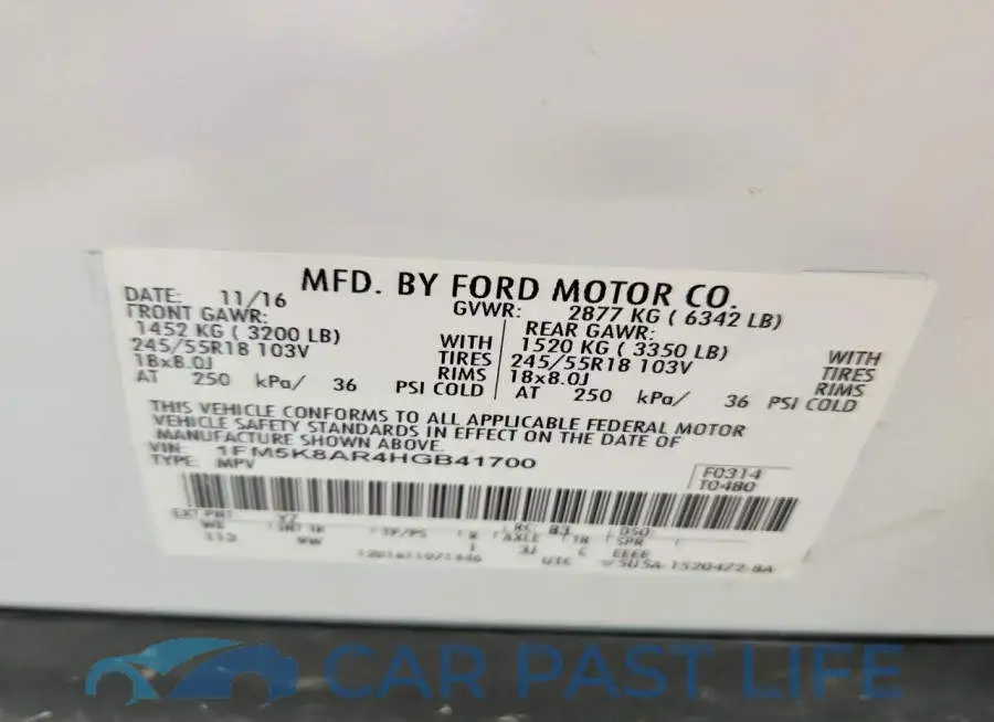 1FM5K8AR4HGB41700# 14