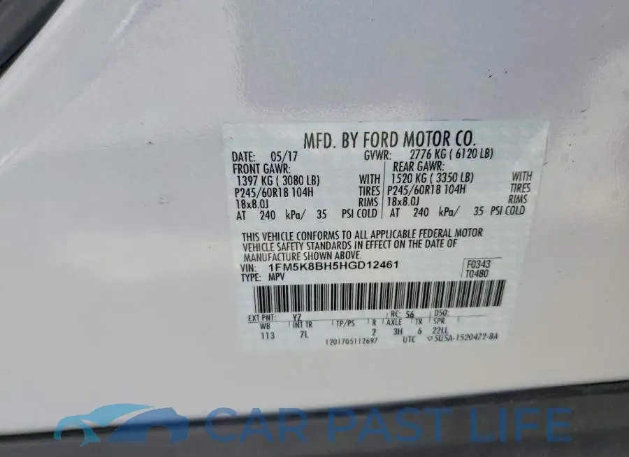 1FM5K8BH5HGD12461# 13