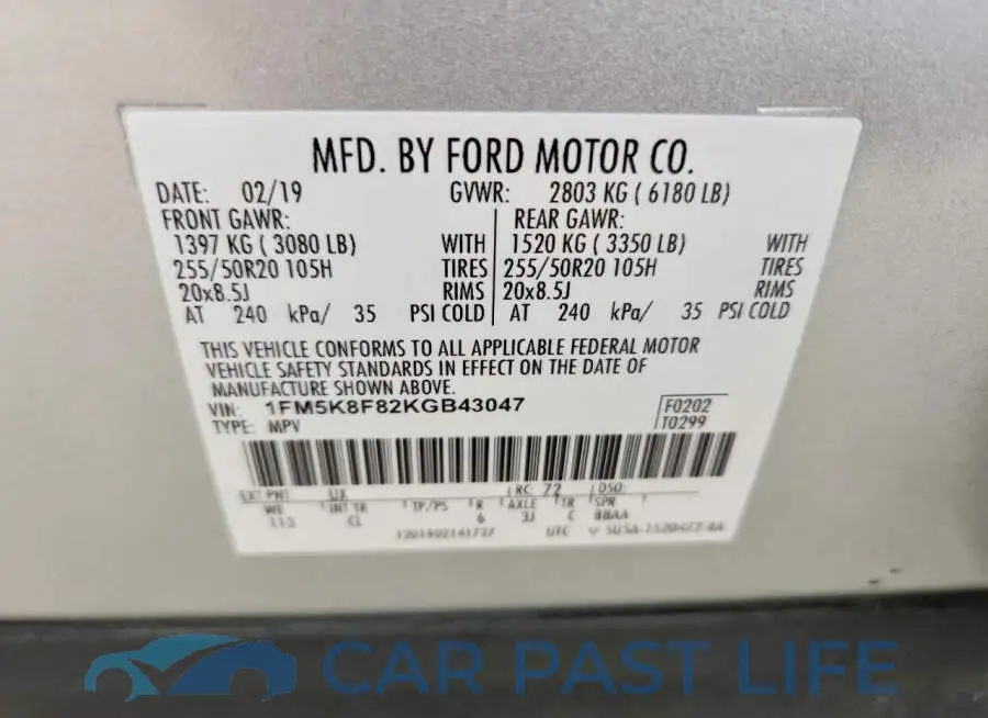 1FM5K8F82KGB43047# 13