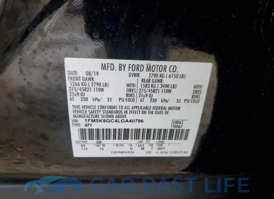 1FM5K8GC4LGA40796# 13