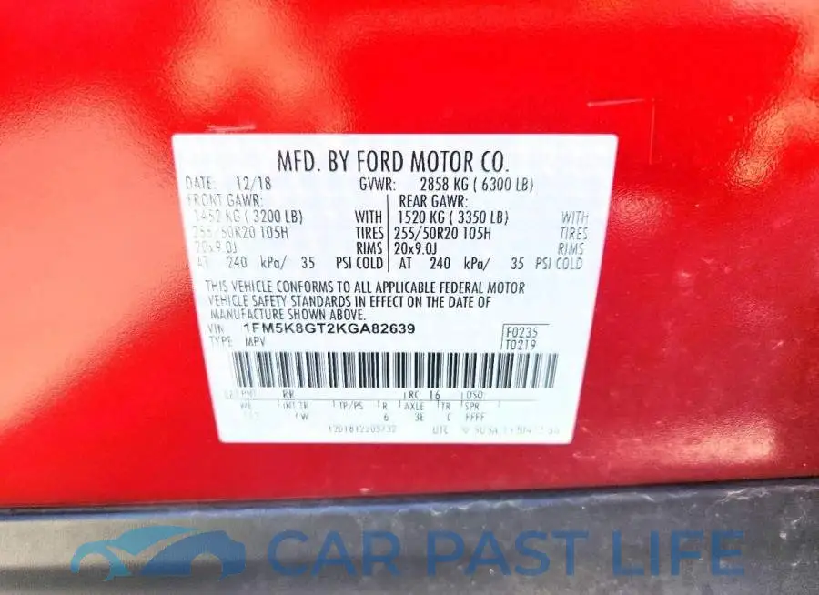 1FM5K8GT2KGA82639# 13