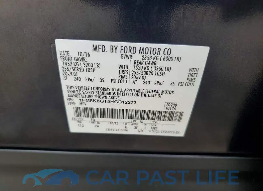 1FM5K8GT5HGB12273# 13