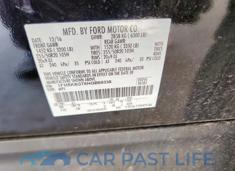 1FM5K8GT6HGB69338# 13