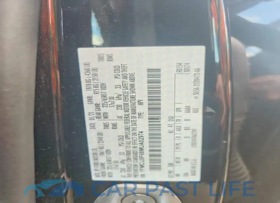 1FMCU0F68MUA02974# 12