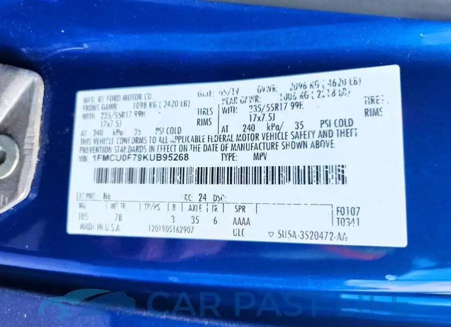 1FMCU0F79KUB95268# 13