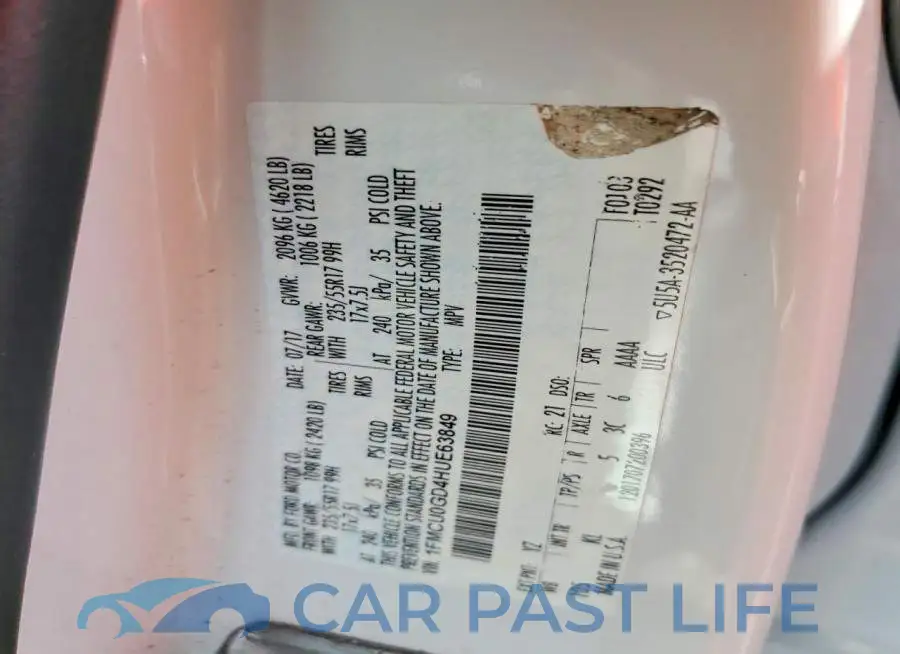 1FMCU0GD4HUE63849# 13