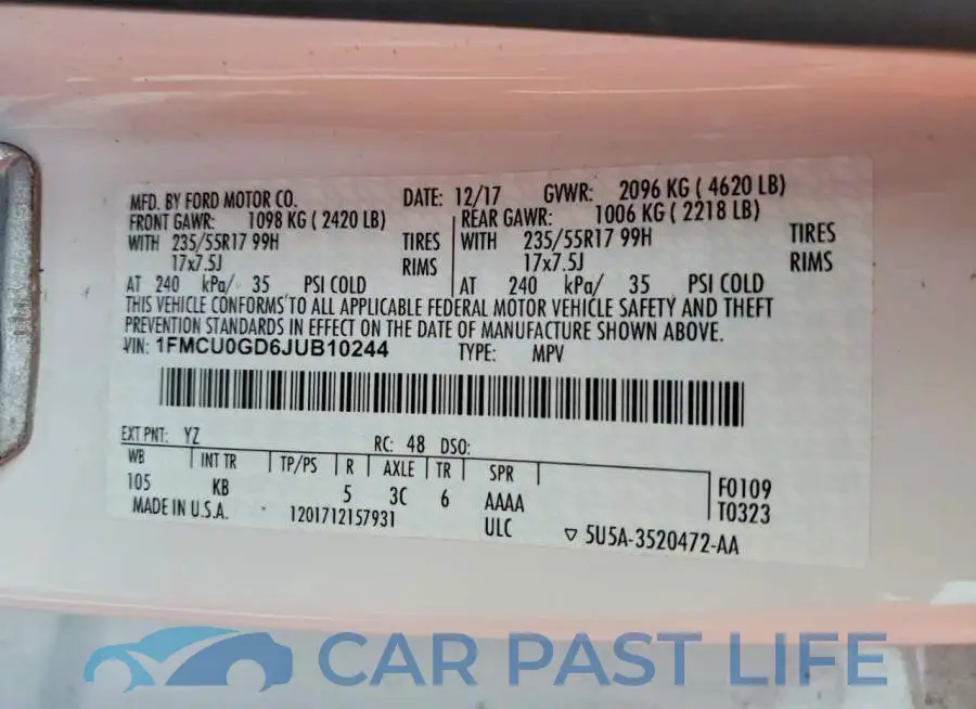 1FMCU0GD6JUB10244# 14
