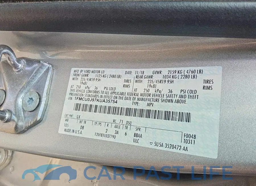 1FMCU0J97KUA35754# 13