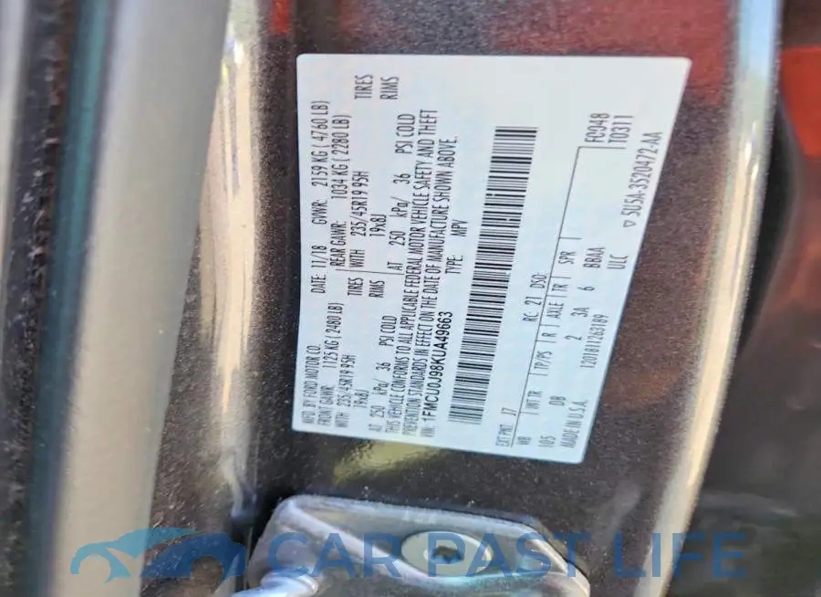 1FMCU0J98KUA49663# 13