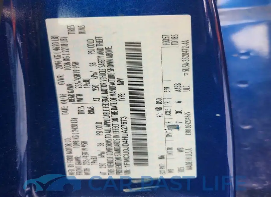 1FMCU0JD4HUA27673# 14