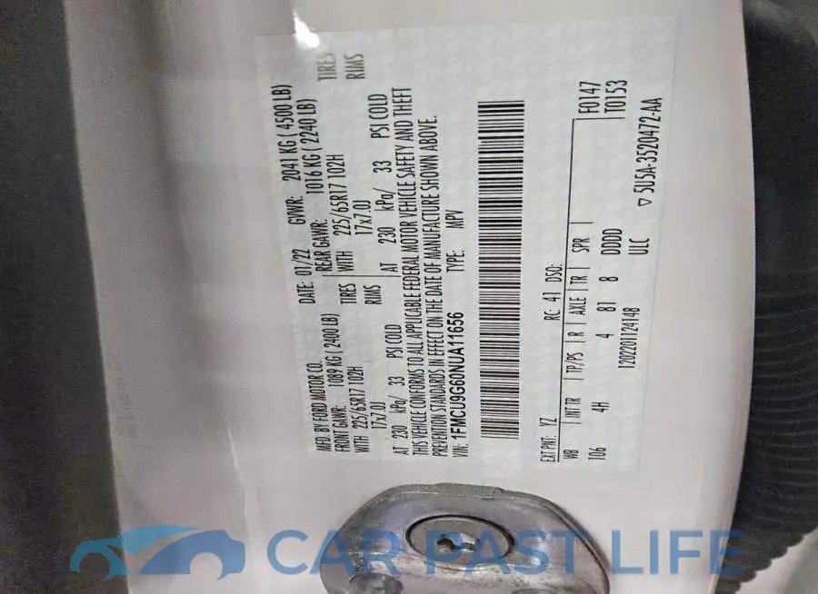 1FMCU9G60NUA11656# 12