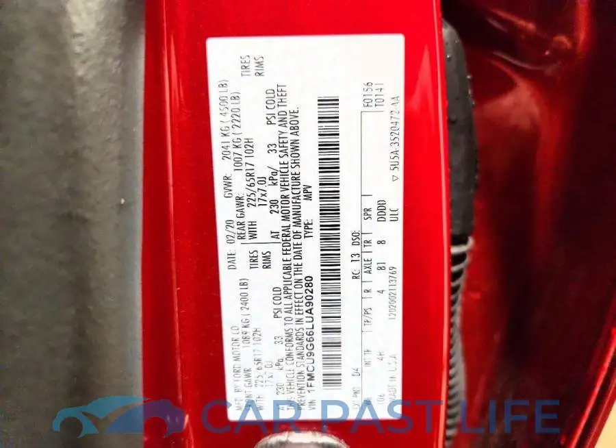 1FMCU9G66LUA90280# 13