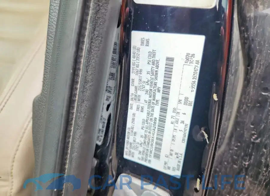 1FMCU9G9XHUA25899# 13