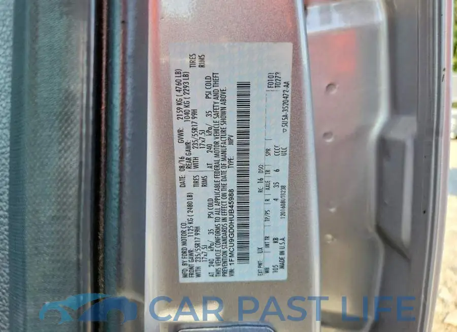 1FMCU9GD0HUB45988# 13