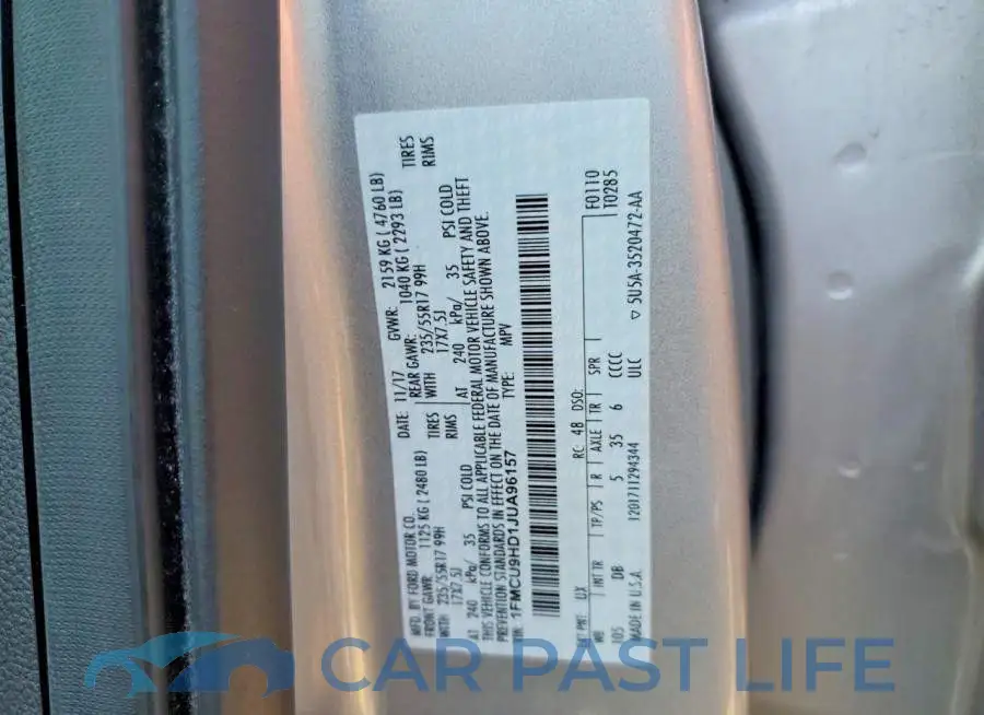 1FMCU9HD1JUA96157# 13