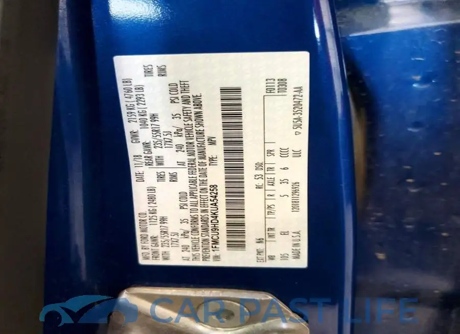 1FMCU9HD4KUA54258# 13