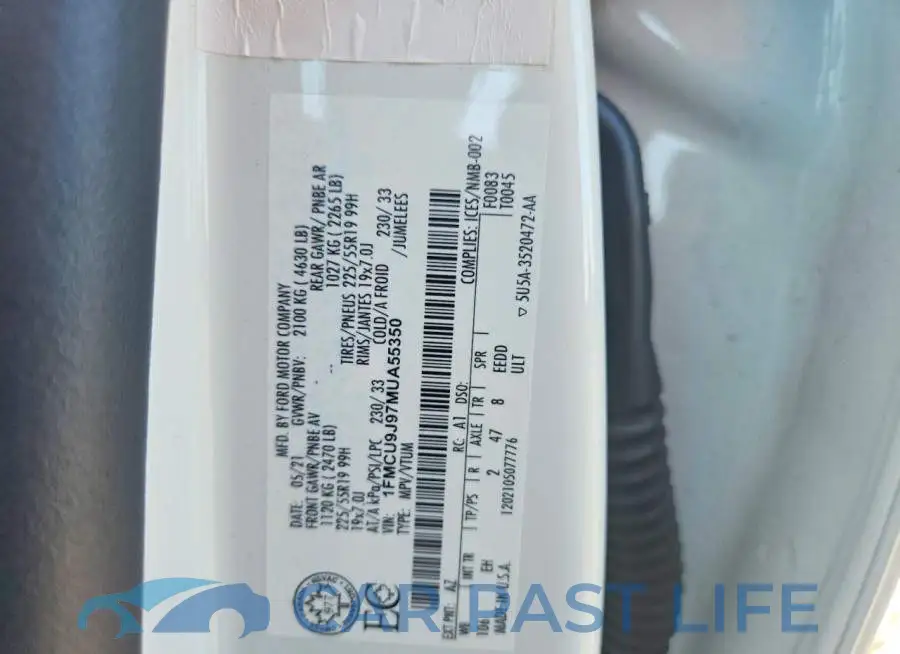 1FMCU9J97MUA55350# 12