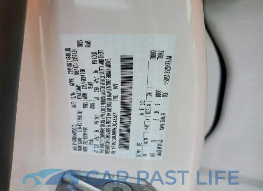 1FMCU9J98HUC45387# 13