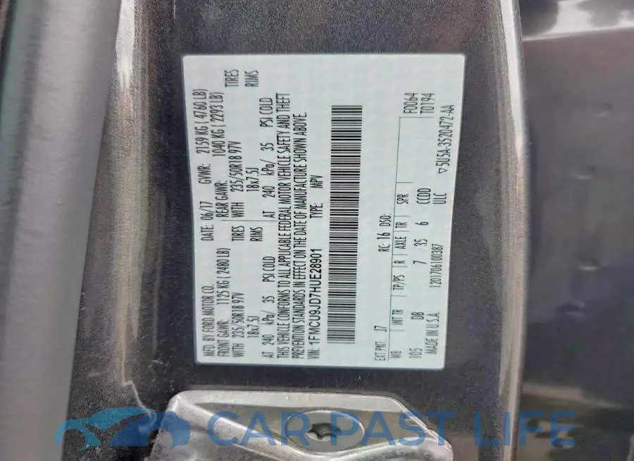 1FMCU9JD7HUE28901# 12