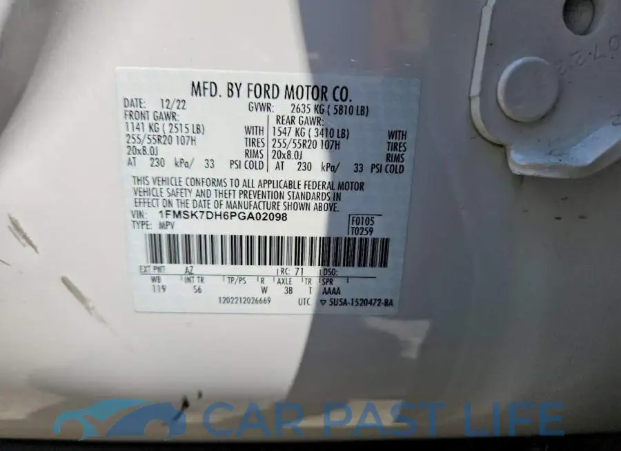 1FMSK7DH6PGA02098# 14