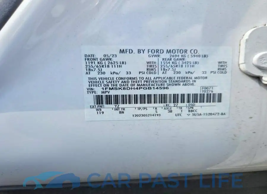 1FMSK8DH4PGB14596# 13