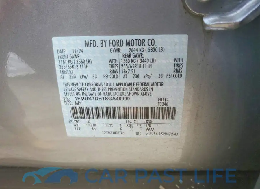 1FMUK7DH1SGA48990# 14