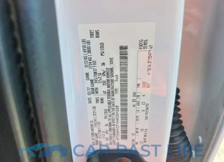 1FTEW1CF1HKD01225# 12
