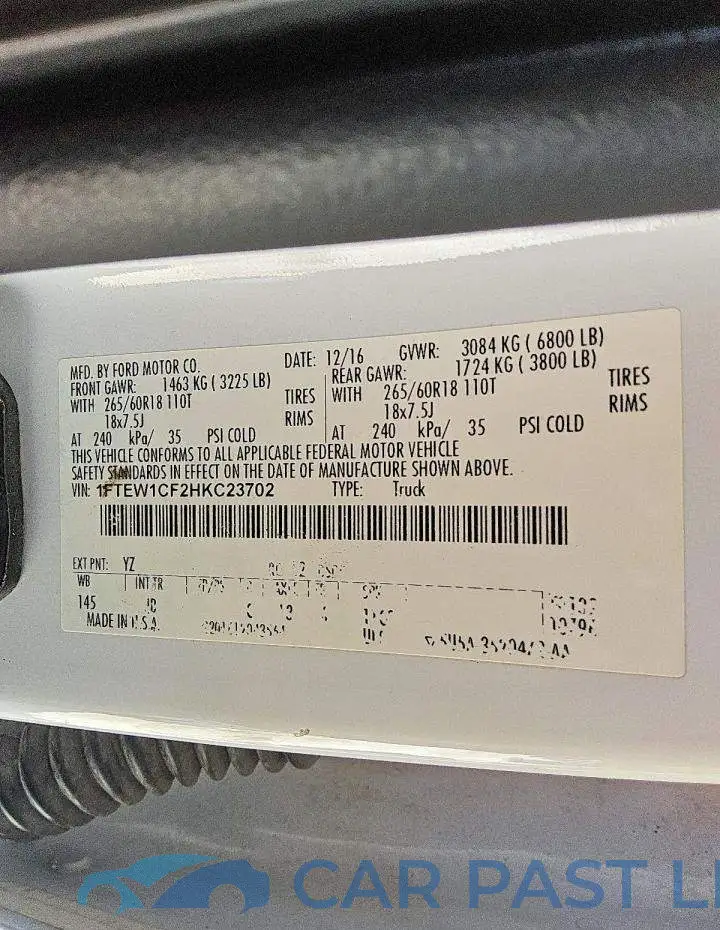 1FTEW1CF2HKC23702# 12