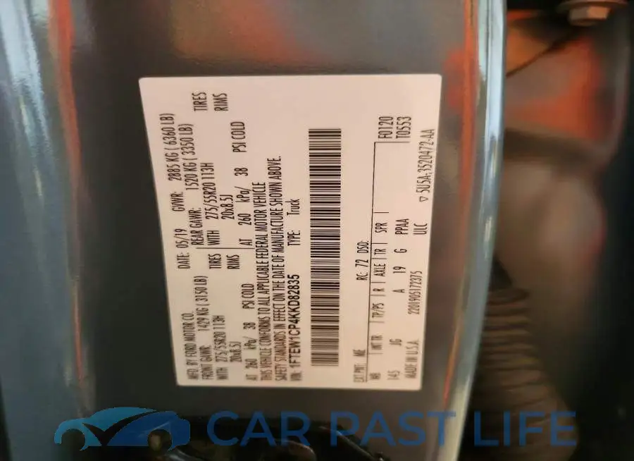 1FTEW1CP4KKD82835# 12
