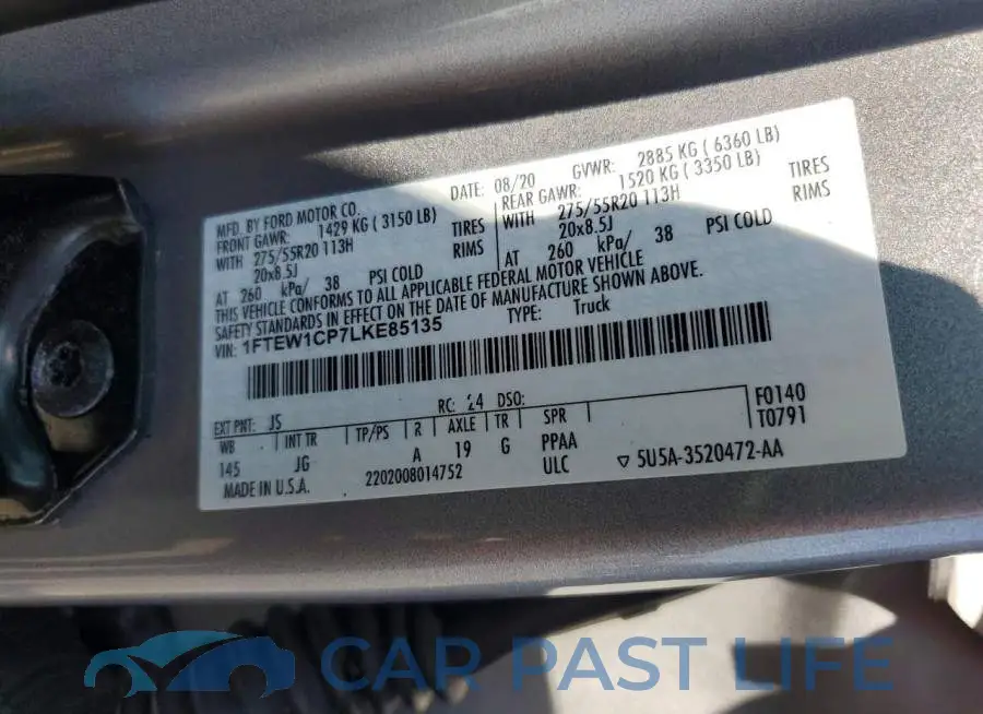 1FTEW1CP7LKE85135# 12