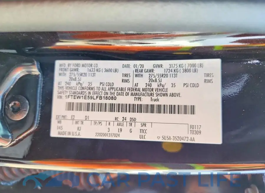 1FTEW1E59LFB18080# 12