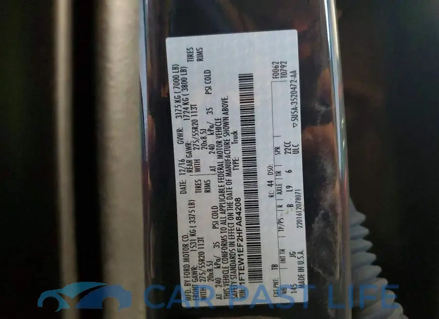 1FTEW1EF2HFA84208# 13
