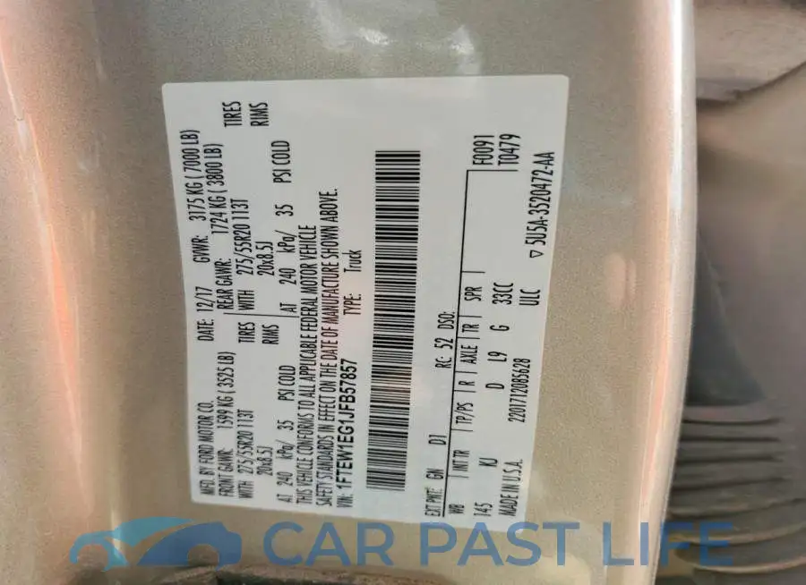 1FTEW1EG1JFB57857# 12
