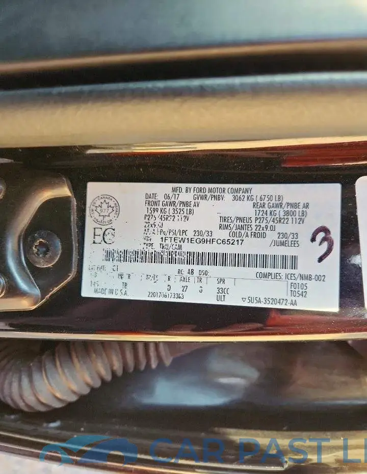 1FTEW1EG9HFC65217# 12