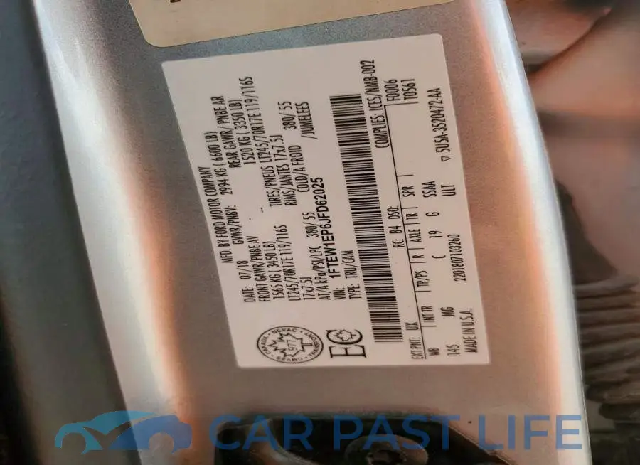 1FTEW1EP6JFD62025# 12