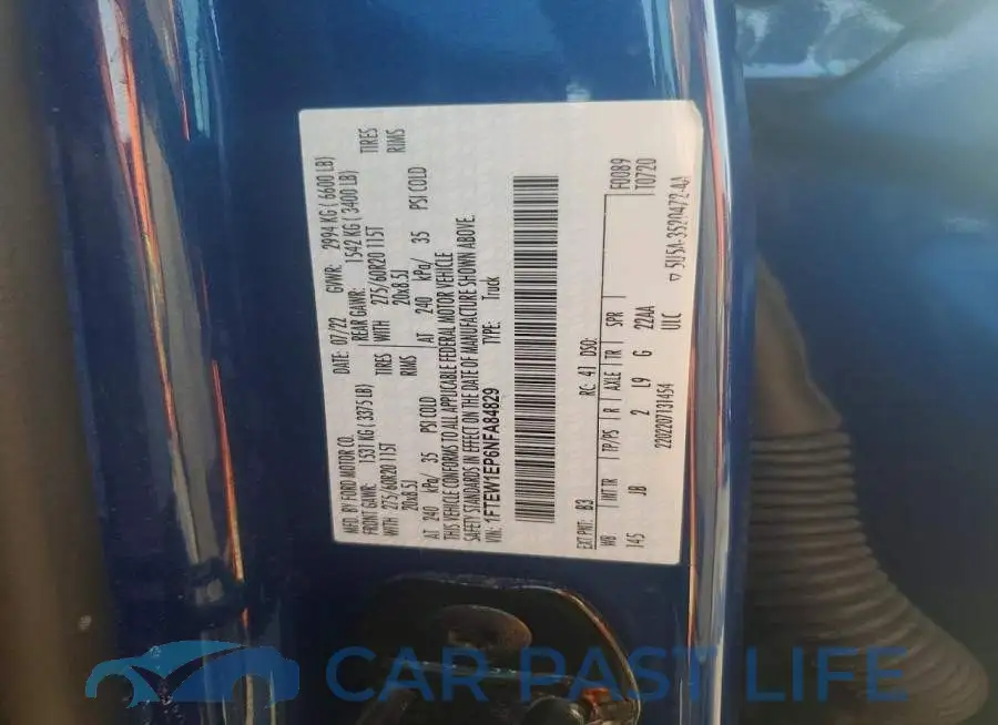 1FTEW1EP6NFA84829# 12