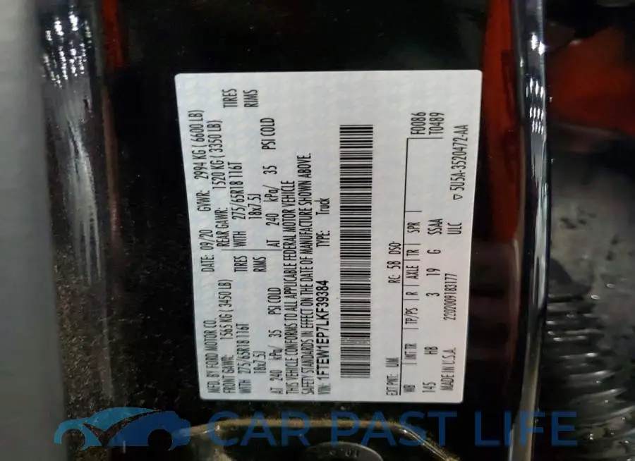 1FTEW1EP7LKF39384# 12