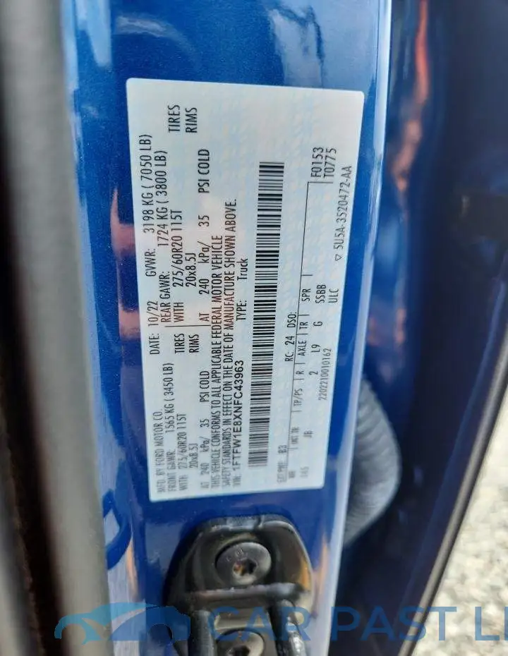1FTFW1E8XNFC43963# 13
