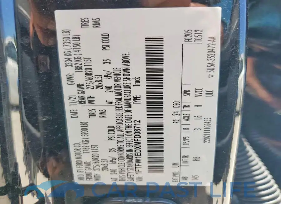 1FTFW1EDXMFD08712# 12