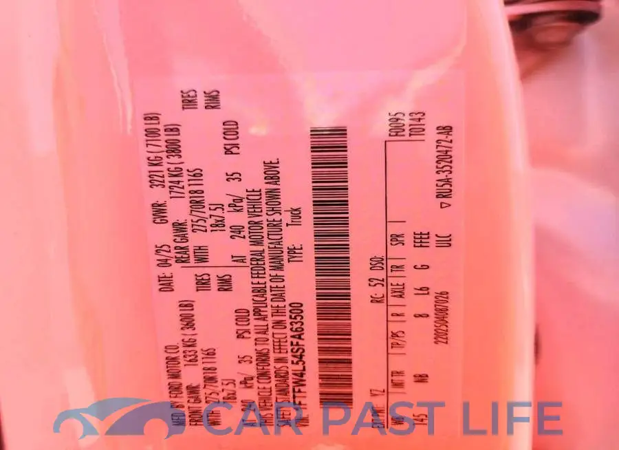 1FTFW4L54SFA63500# 12