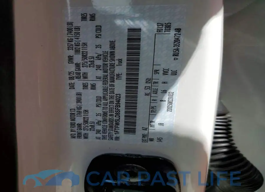 1FTFW5LD8SFB94023# 12
