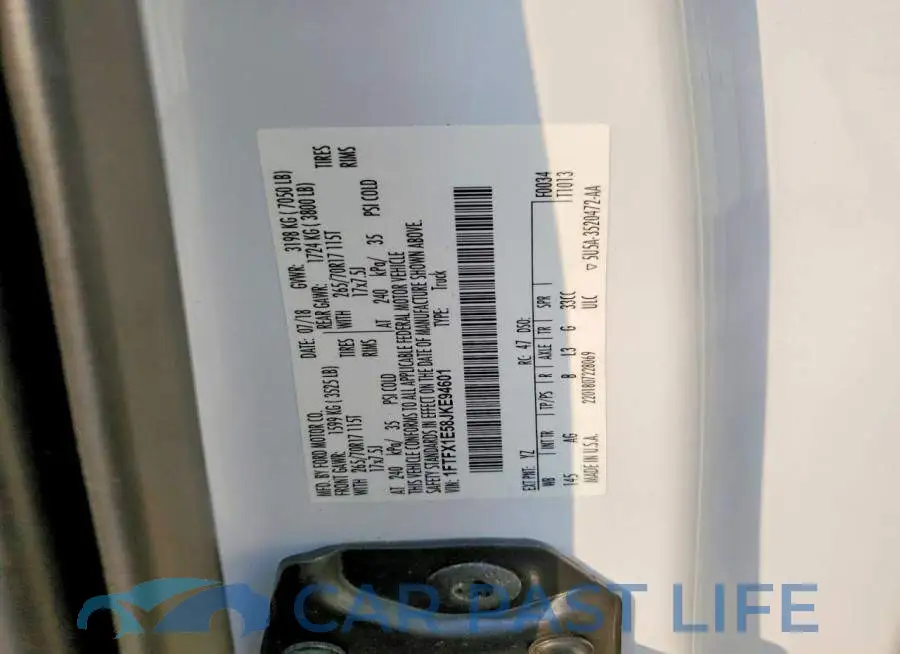 1FTFX1E58JKE94601# 12